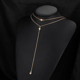 Double Link IF ME Alloy Gold Chain Necklace