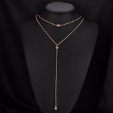 Double Link IF ME Alloy Gold Chain Necklace