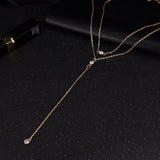 Double Link IF ME Alloy Gold Chain Necklace