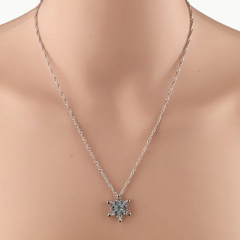 Silver Snowflake Pendant Necklace