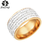 Rhinestone CZ Diamond Stainless Steel Ring