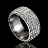 Rhinestone CZ Diamond Stainless Steel Ring