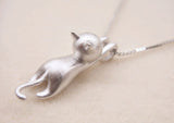 Genuine 925 Sterling Silver Cat Lover Necklace