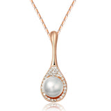 Pearl white gold Rhinestone Crystal necklace