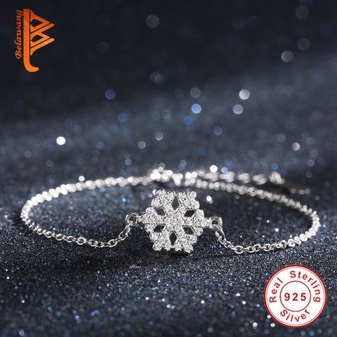 AAA+ 925 Sterling Silver Snowflake Bracelet