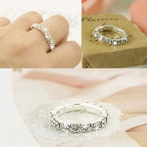 Korean CZ Diamond Silver Plated Ring