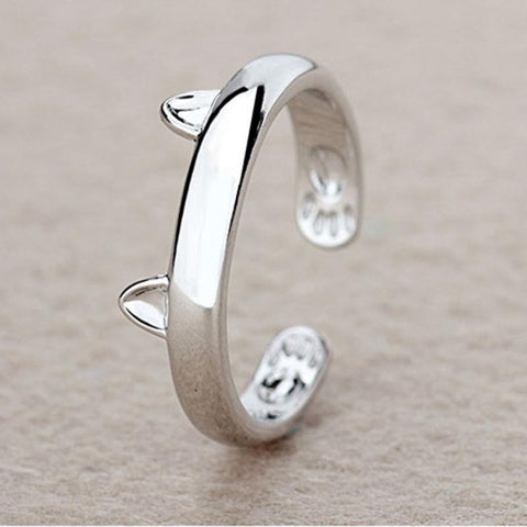 925 Sterling Silver Cat Ear Ring Design