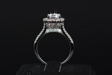 Hot sale Luxury 925 sterling Silver 5A ZC Crystal Wedding Ring