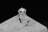 Hot sale Luxury 925 sterling Silver 5A ZC Crystal Wedding Ring
