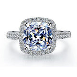 Big Promotion! Luxury Geniune 925 Sterling Silver Wedding Engagement Ring