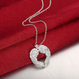925 sterling silver charm Angel wings heart