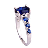 Queen Diamond Multi-Color CZ Silver Ring