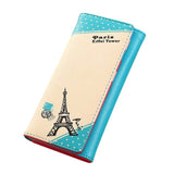 Xiniu women wallets women's handbags small clutch Paris Eiffel Tower Hasp Coin Purse  carteira feminina couro #EL