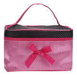 Women's Makeup Case Square Bow Stripe Bag Ladies Cosmetics Casual Bag mochila feminina #XTJ