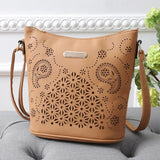 AUHWONE leather woman bag cross body  Messenger Bag small high quality Satchel Hollow Out Shoulder Bag #5M