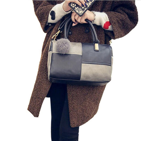 Handbags Trunk Three Strap Fashion Faux Leather Totes Women Messenger Bags Patchwork Zipper Versatile Handbag Brand Woman
