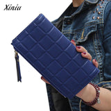 Xiniu women wallets Leather Square Long Purse Double Zipper Card holder Women's Purse carteras mujer para mujer #0504