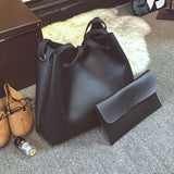 Xiniu women bags set 2 pcs Women Leather Litchi Stria Single Shoulder Bag+Clutch Bag bolsa feminina Dropshipping#6M