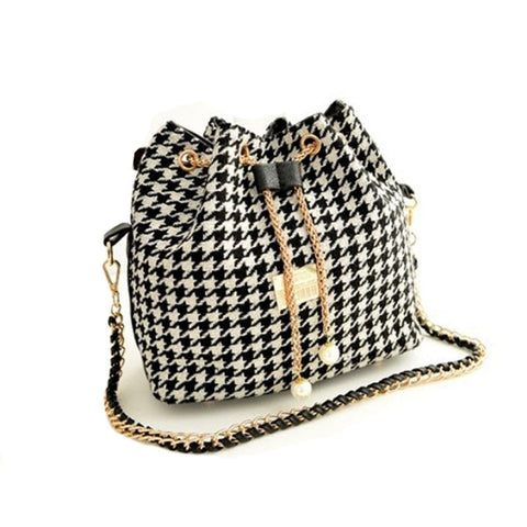 2016 Fashion Women Small Houndstooth Shoulder Bags Women's Crossbody Bag Satchel Handbag mochila feminina