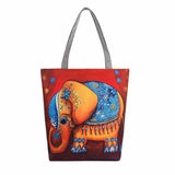 Xiniu Bags Elephant Printing Canvas Tote Casual Beach Bags bolso elefante Women's Messenger Bags feminina para mujer #YHEW