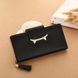 2017 Kawaii Cat Women PU Long Clutch Wallet With Tassel Lady Clutch Fashion Korean Envelope Women Wallet Coin Pocket Card Holder