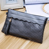 carteras mujer 2016 Fashion Women Wallets Women Weave Tassel Pattern Ladies Purse Messenger Handbag sacoche homme #25