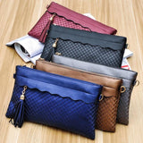 carteras mujer 2016 Fashion Women Wallets Women Weave Tassel Pattern Ladies Purse Messenger Handbag sacoche homme #25