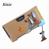 Xiniu Wallets Women Cute Puppy Dog Cartoon Binder zipper wallet Comes dog leather Coin Purse Long Wallet Card Holders Handbag#YL