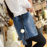 2016 Women Bag Women Tassel Leather Satchel Handbag Shoulder Tote Messenger Crossbody Bag bolsa feminina para mujer #25