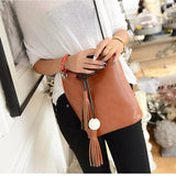 2016 Women Bag Women Tassel Leather Satchel Handbag Shoulder Tote Messenger Crossbody Bag bolsa feminina para mujer #25