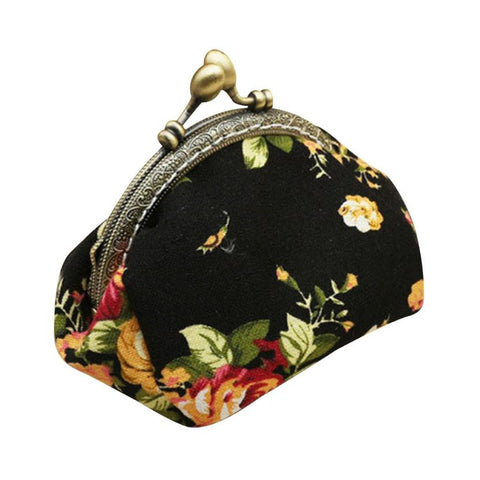 Women Lady Retro Vintage Women Floral Small Wallet Sweet Female Purses Bifold Flower Carteira Feminia Tassel Purse For Gift