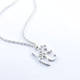 Fashion  Hollow Love Letter Pendant Necklace Personality Dog Feet Chain love dog claw Necklace gold / Silver #45