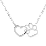 Pendant Necklace for women girl Personalized charming Fashion jewelry Silver plated Black and White crystal rhinestone Dog Paw