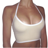 Women Boho Tank Bustier Bra Vest Crop Top Bralette Blouse Cami Beige L
