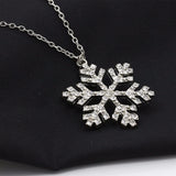 Rhinestone Snowflake Necklace Pendants Chain Necklace Jewelry Women 64+5cm Snow Pendant Necklace #30