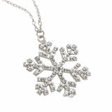 Rhinestone Snowflake Necklace Pendants Chain Necklace Jewelry Women 64+5cm Snow Pendant Necklace #30