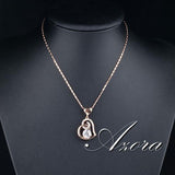 AZORA Rose Stellux Crystals Heart Valentine Edition Necklace