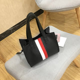 Woman Tote Casual Bags Crossbody Bag Stripe Leather Handbag Shoulder Bag