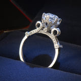 925 sterling silver wedding big round Cubic Zircon Ring