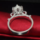 925 sterling silver wedding big round Cubic Zircon Ring