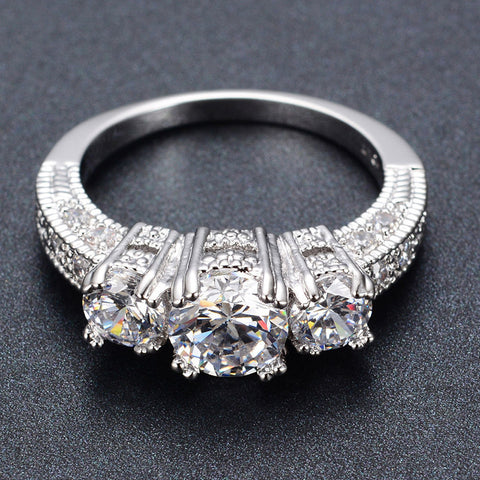 Genuine 925 Silver Crystal Anelli Bijoux Anillos Ring