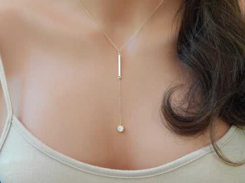 New fashion accessories Simple jewelry  crystal  Bar  pendant necklace for women girl nice gift wholesale N058