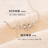 925 Sterling Silver Necklaces Crystal Flower Pendants