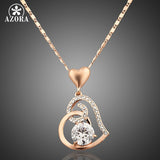 AZORA Rose Stellux Crystals Heart Valentine Edition Necklace