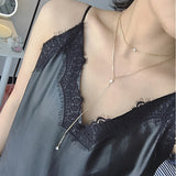 x106 New Arrival Multi-layered Long Tassel Chain Necklace Charming Women Gold Color Body Jewelry Shiny Crystal Pendant Necklace