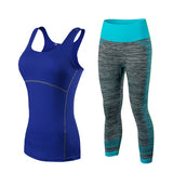 yuerlian Ladies Sports Running Cropped Top 3/4 Leggings Yoga Gym Trainning Set Clothing workout fitness women yoga suit